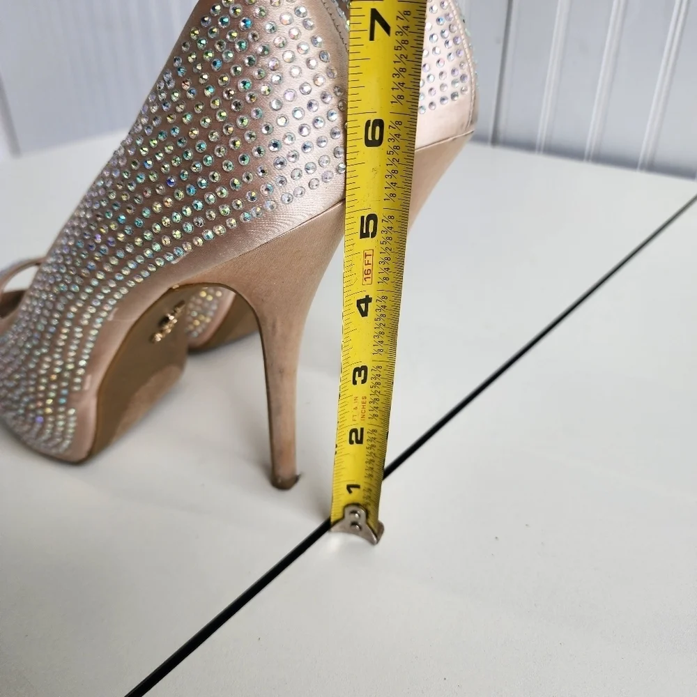 Jennifer Lopez Womens  Studded Blink Beige Ultra High Heels Gemmy Blush Beige - Picture 6 of 10